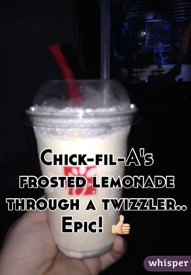 Chick-fil-A's frosted lemonade through a twizzler.. Epic! 👍