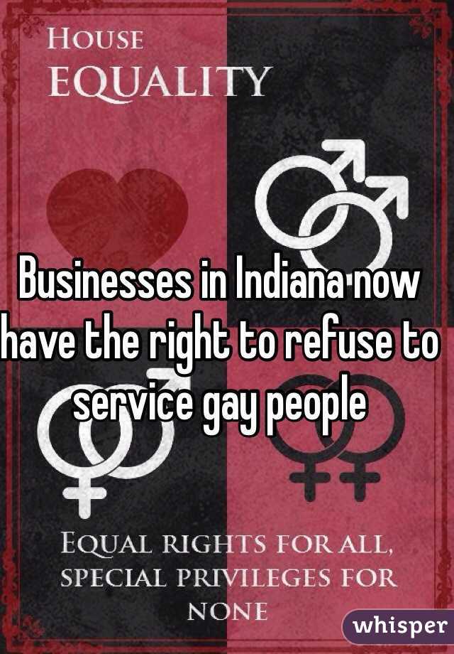 Businesses in Indiana now have the right to refuse to service gay people 
