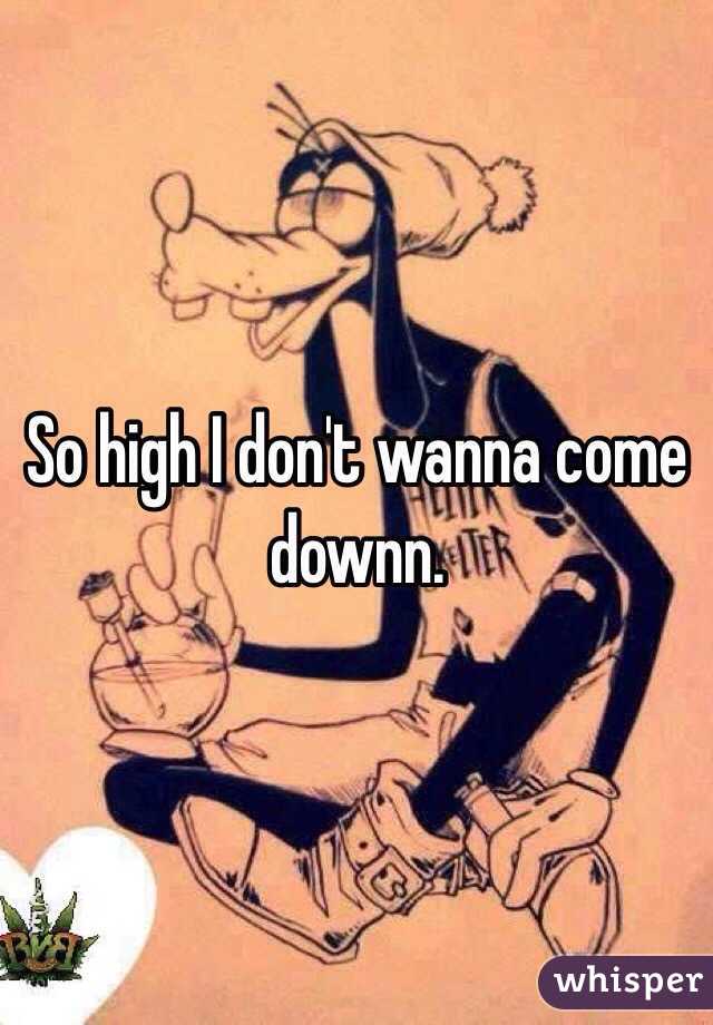 So high I don't wanna come downn.