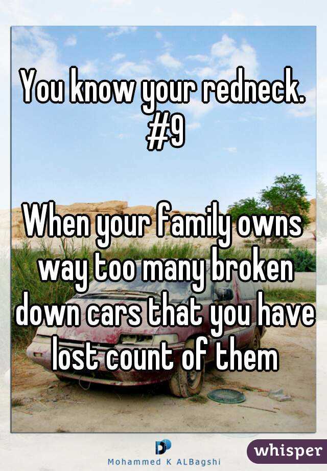 You know your redneck. #9

When your family owns way too many broken down cars that you have lost count of them