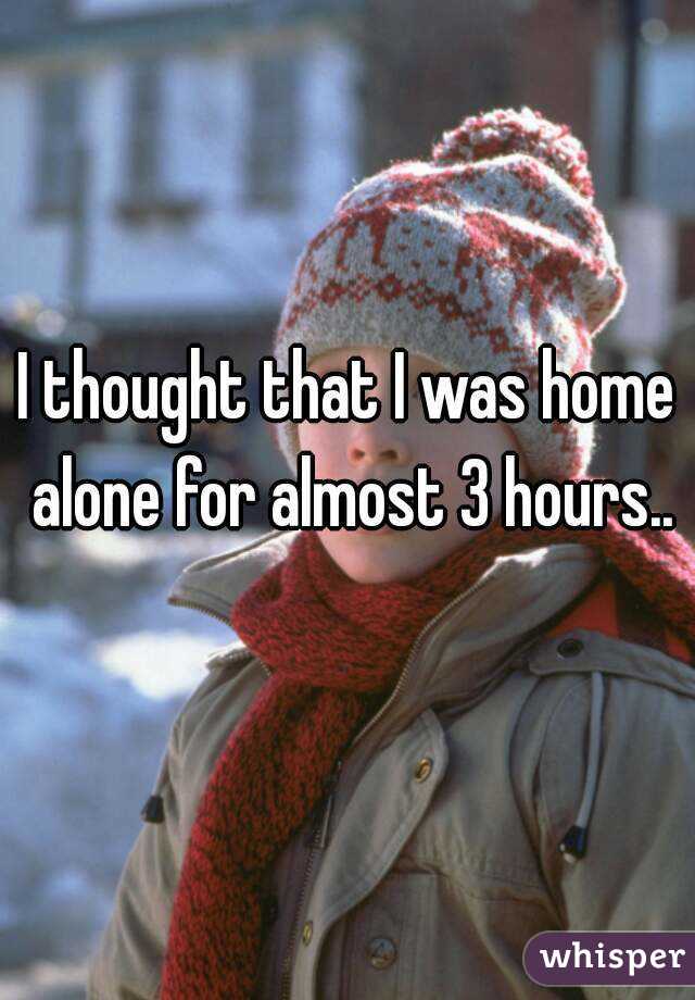 I thought that I was home alone for almost 3 hours..