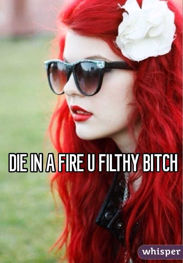 DIE IN A FIRE U FILTHY BITCH