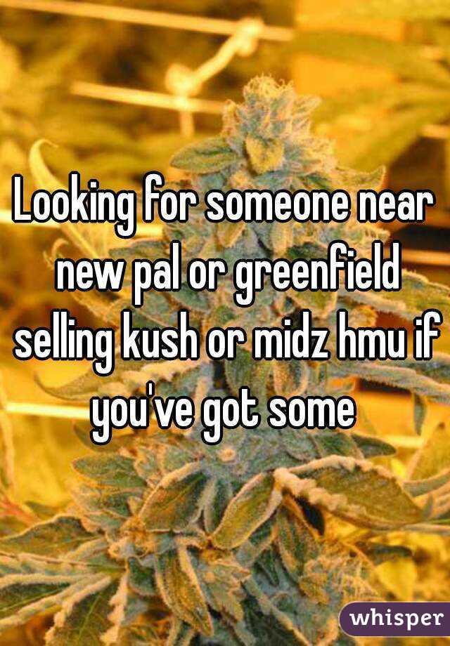Looking for someone near new pal or greenfield selling kush or midz hmu if you've got some 