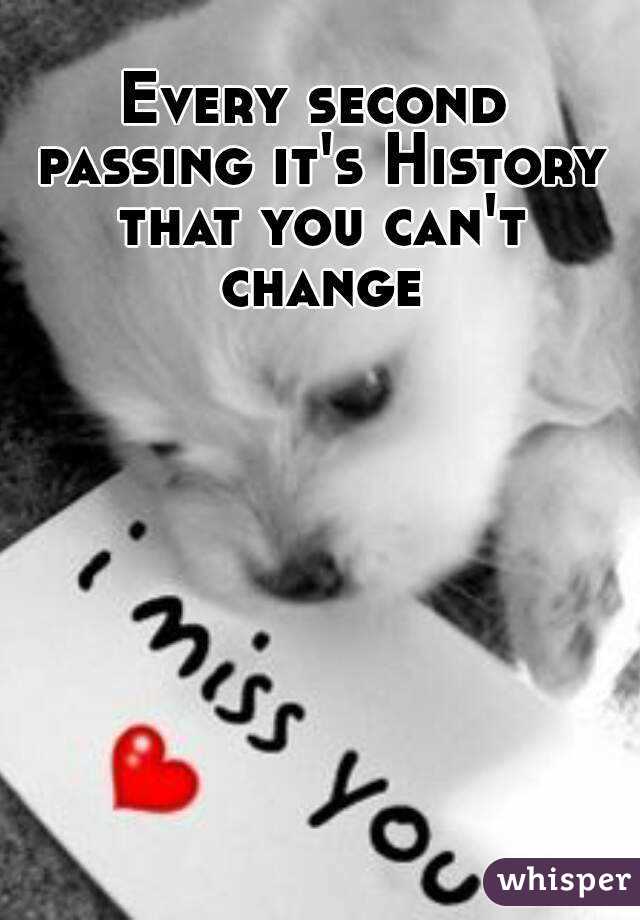 Every second passing it's History that you can't change