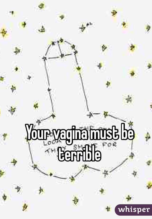 Your vagina must be terrible 