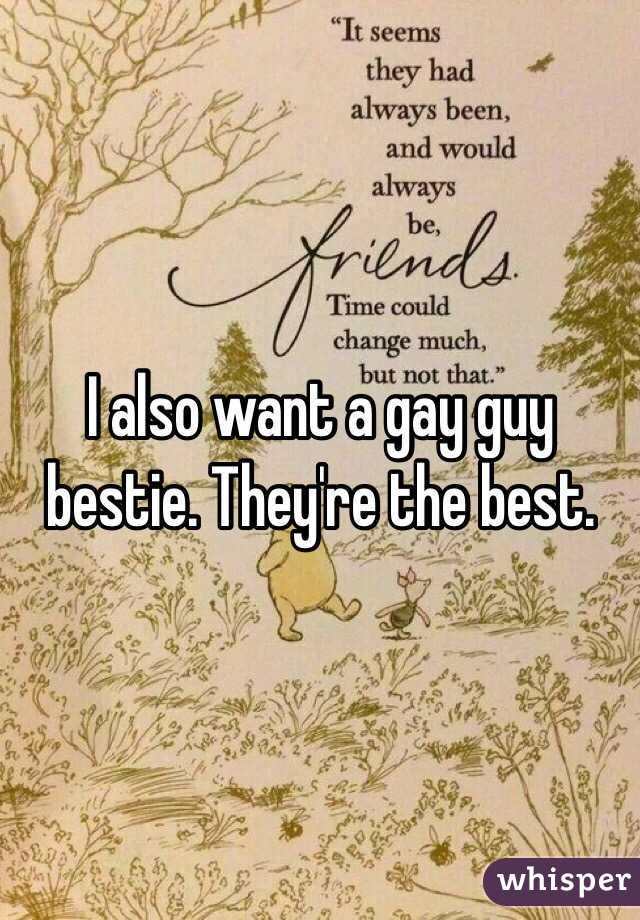 I also want a gay guy bestie. They're the best.