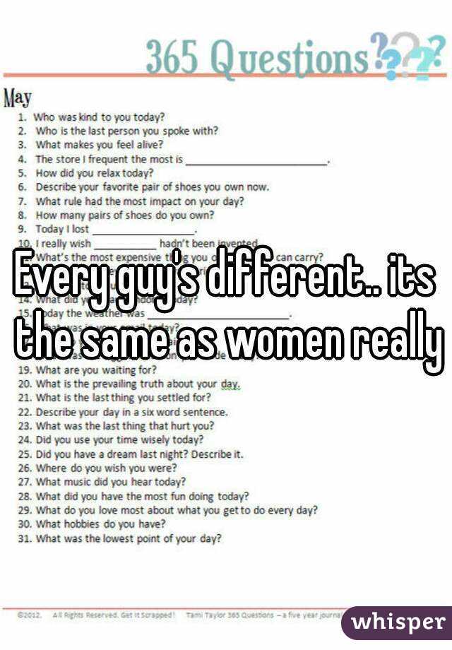 Every guy's different.. its the same as women really