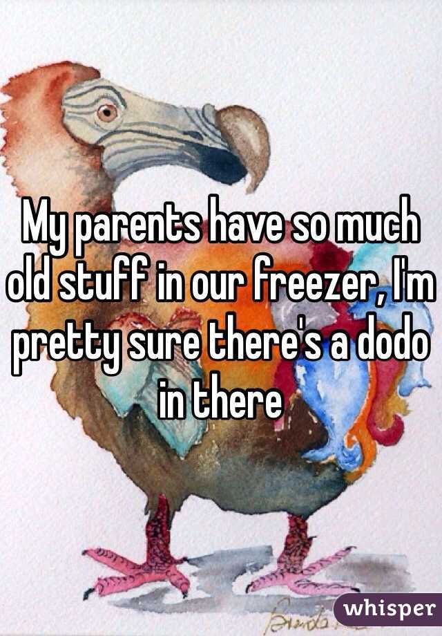 My parents have so much old stuff in our freezer, I'm pretty sure there's a dodo in there