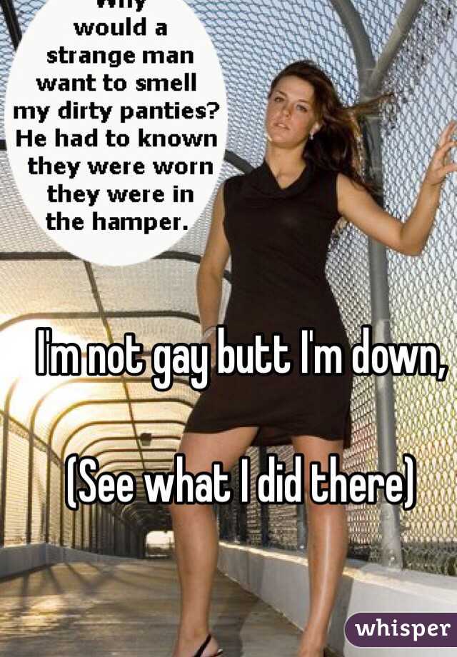 I'm not gay butt I'm down,

(See what I did there)