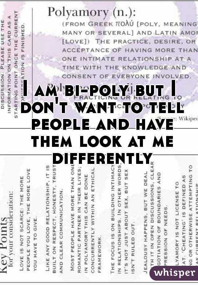 I am bi-poly but I don't want to tell people and have them look at me differently