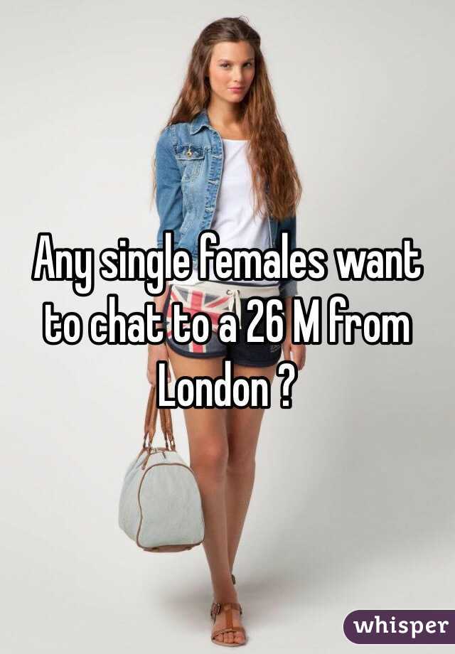 Any single females want to chat to a 26 M from London ? 
