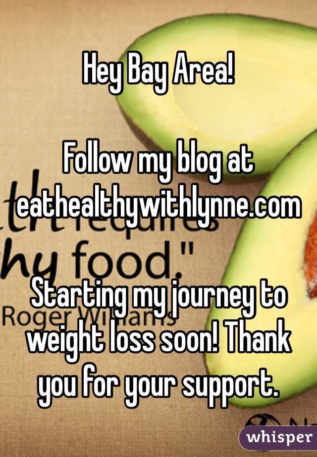 Hey Bay Area!

Follow my blog at eathealthywithlynne.com

Starting my journey to weight loss soon! Thank you for your support.