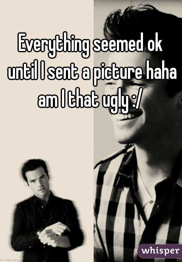 Everything seemed ok until I sent a picture haha am I that ugly :/ 