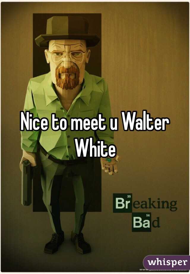 Nice to meet u Walter White 