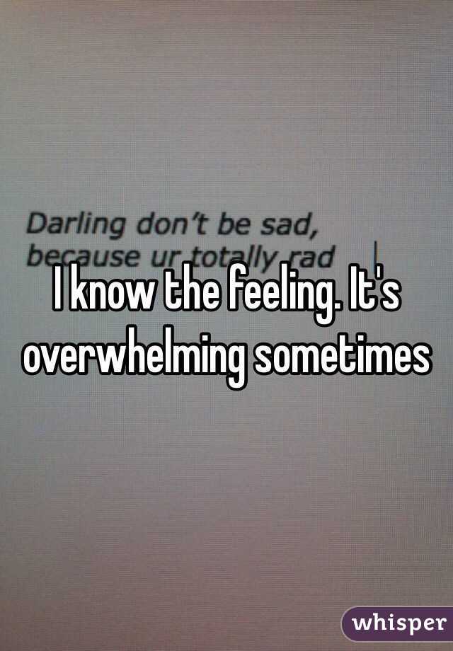 I know the feeling. It's overwhelming sometimes 
