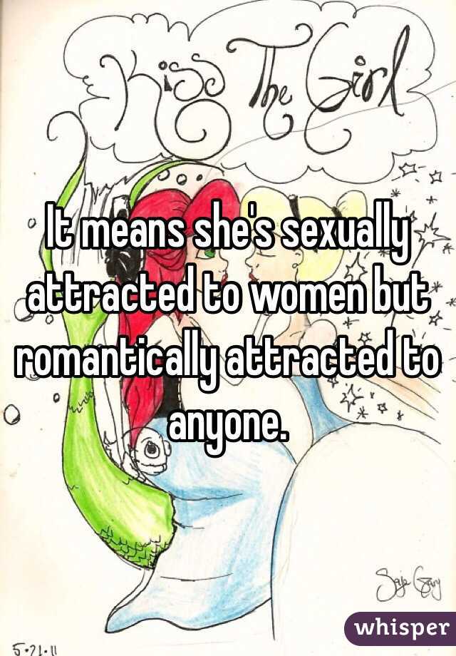 It means she's sexually attracted to women but romantically attracted to anyone.