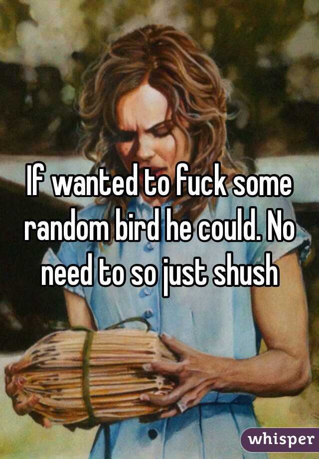 If wanted to fuck some random bird he could. No need to so just shush 