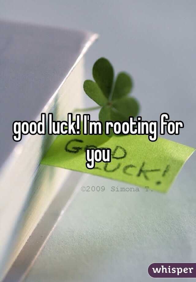 good luck! I'm rooting for you