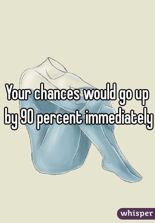 Your chances would go up by 90 percent immediately