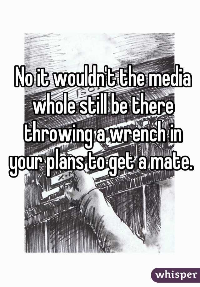 No it wouldn't the media whole still be there throwing a wrench in your plans to get a mate. 