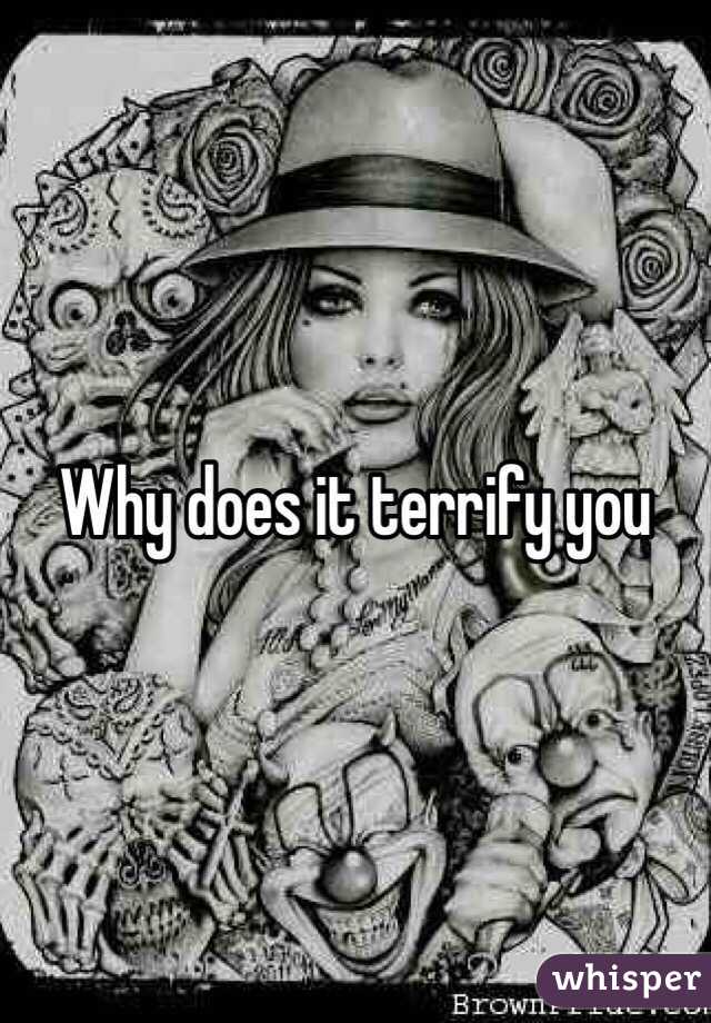 Why does it terrify you 