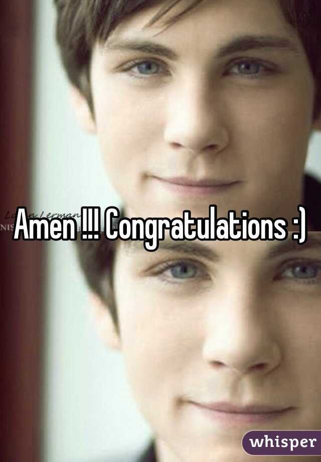 Amen !!! Congratulations :)