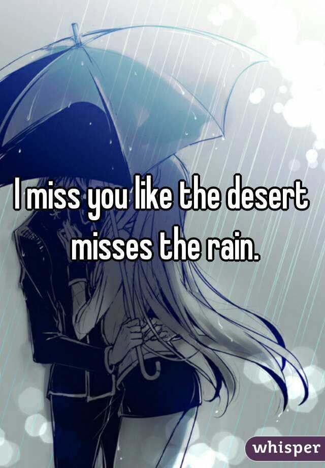 I miss you like the desert misses the rain.