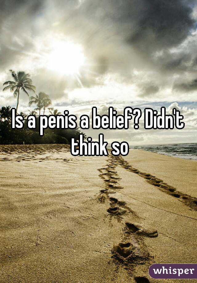 Is a penis a belief? Didn't think so