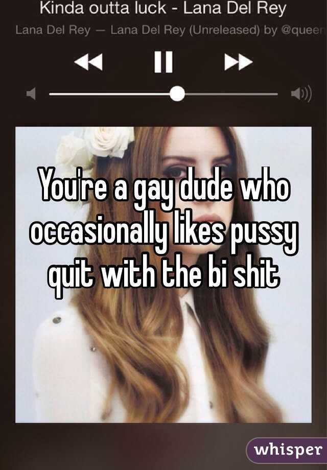 You're a gay dude who occasionally likes pussy quit with the bi shit 
