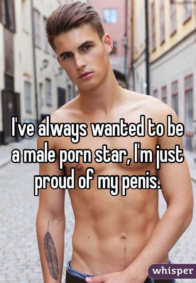 I've always wanted to be 
a male porn star, I'm just proud of my penis.