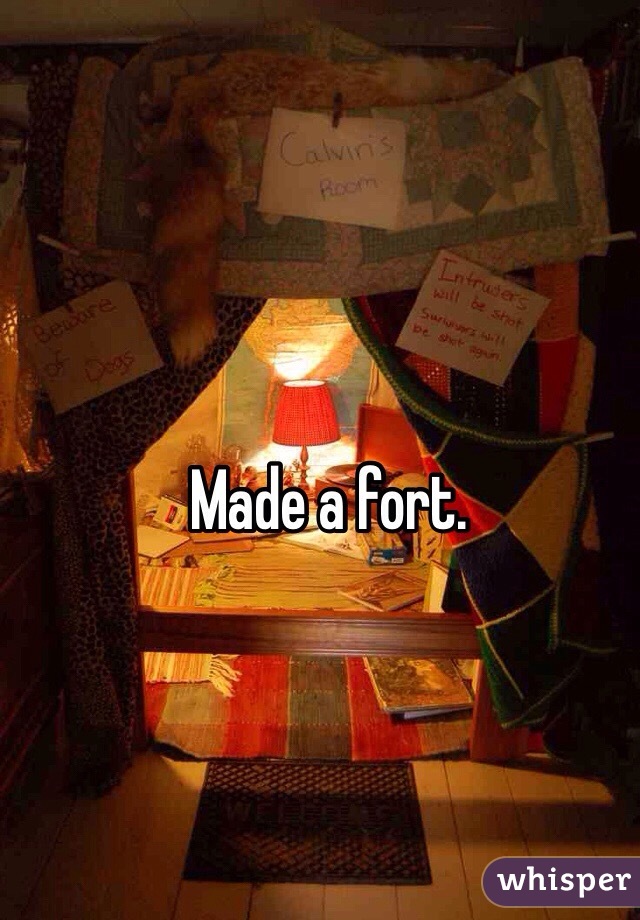 Made a fort.