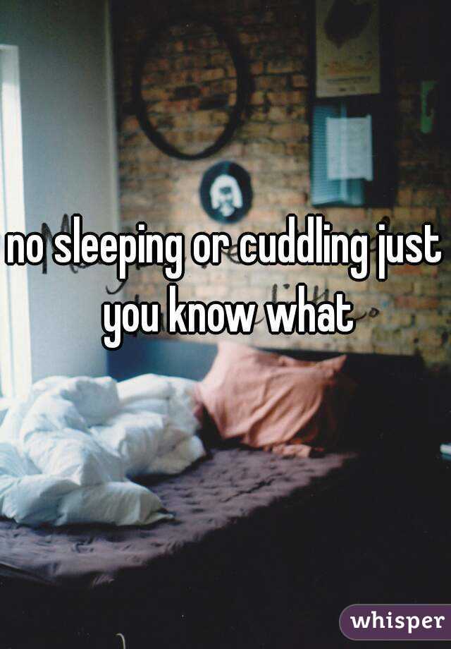 no sleeping or cuddling just you know what