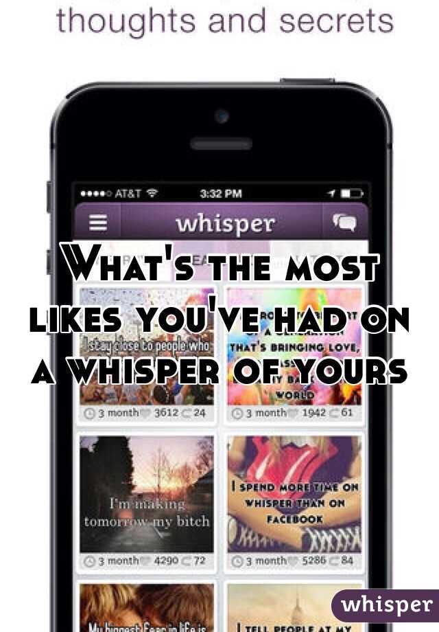 What's the most likes you've had on a whisper of yours 