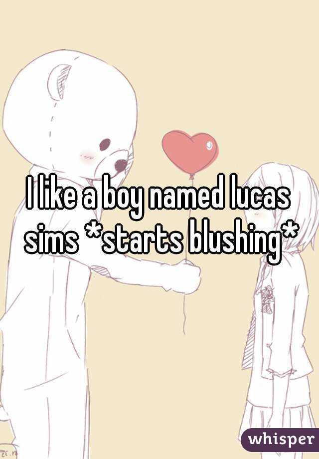 I like a boy named lucas sims *starts blushing*