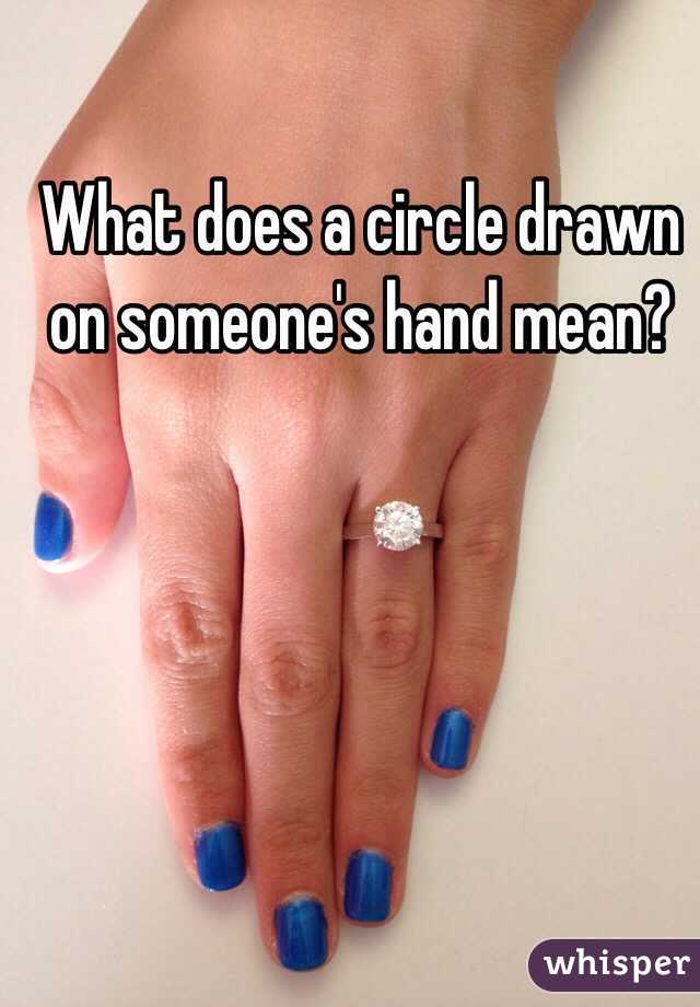 What does a circle drawn on someone's hand mean?
