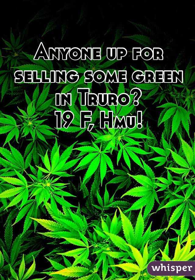 Anyone up for selling some green in Truro? 
19 F, Hmu! 