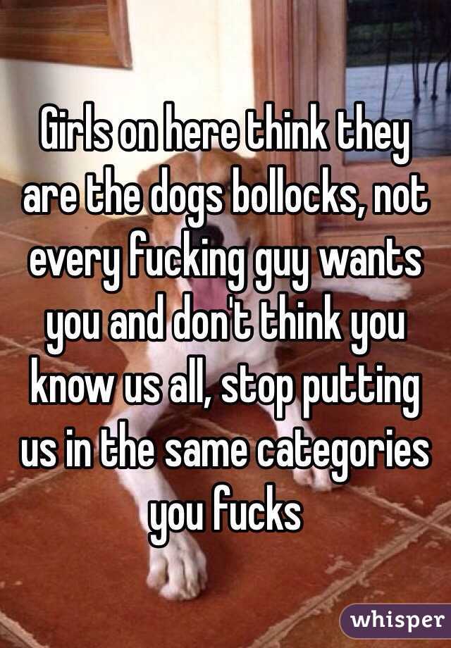 Girls on here think they are the dogs bollocks, not every fucking guy wants you and don't think you know us all, stop putting us in the same categories you fucks