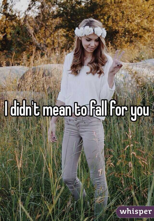 I didn't mean to fall for you 