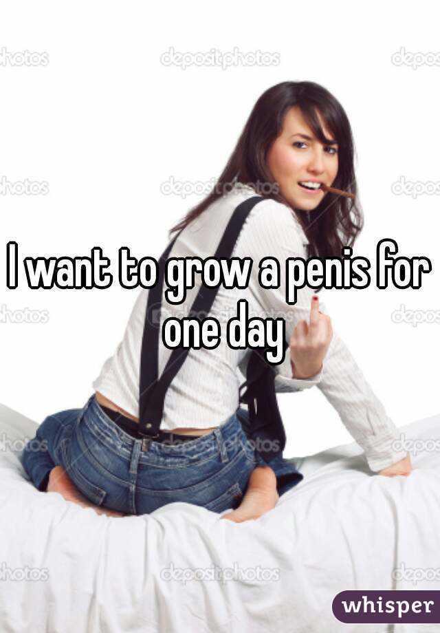 I want to grow a penis for one day