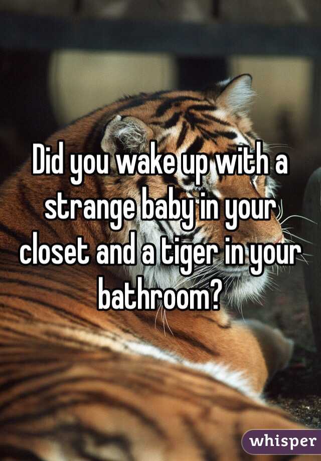 Did you wake up with a strange baby in your closet and a tiger in your bathroom?