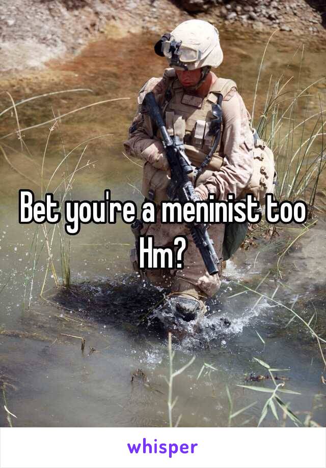 Bet you're a meninist too Hm?