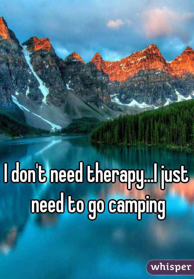 I don't need therapy...I just need to go camping
