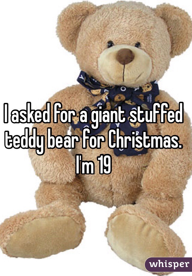 I asked for a giant stuffed teddy bear for Christmas. I'm 19