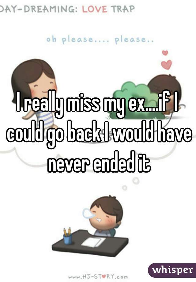I really miss my ex....if I could go back I would have never ended it