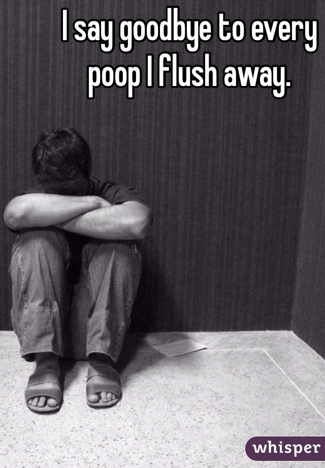 I say goodbye to every poop I flush away.