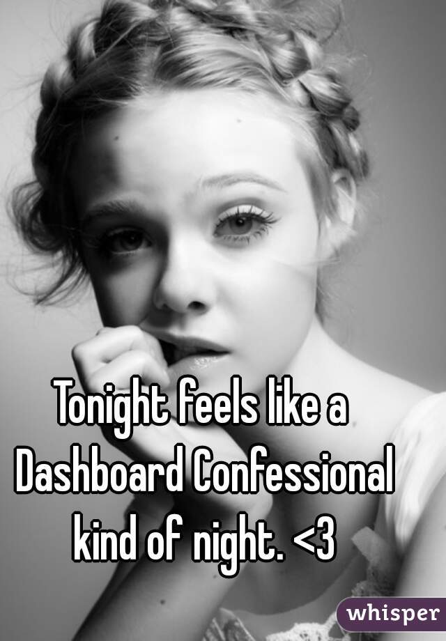 Tonight feels like a Dashboard Confessional kind of night. <3