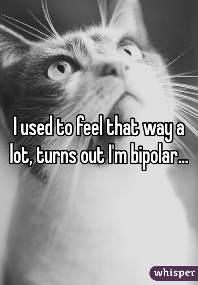I used to feel that way a lot, turns out I'm bipolar...