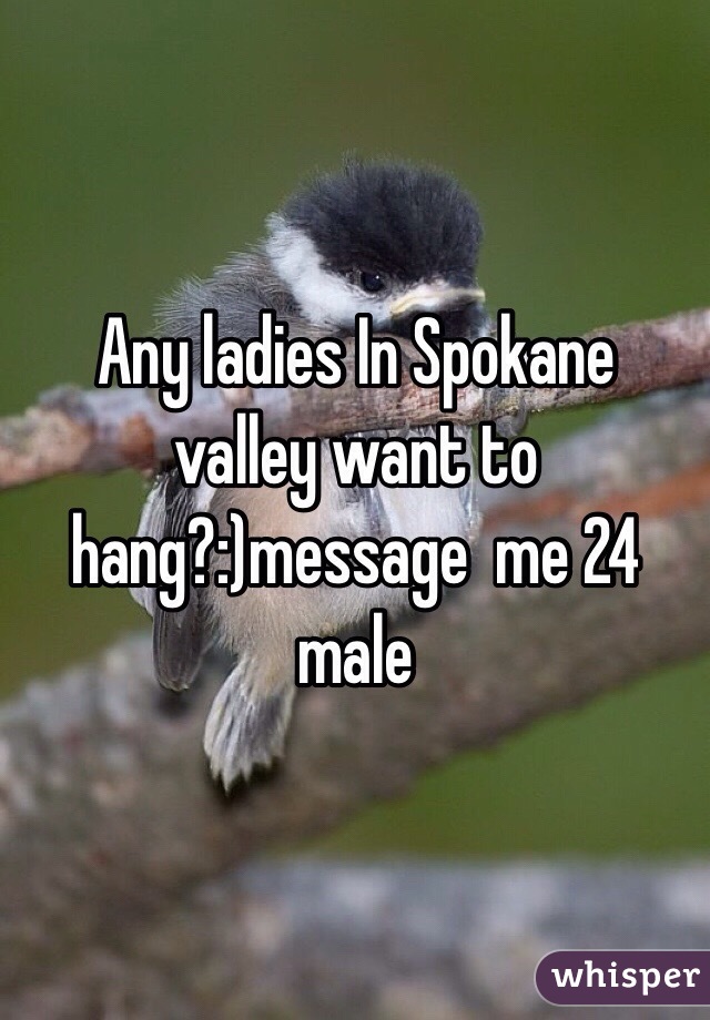Any ladies In Spokane valley want to hang?:)message  me 24 male  