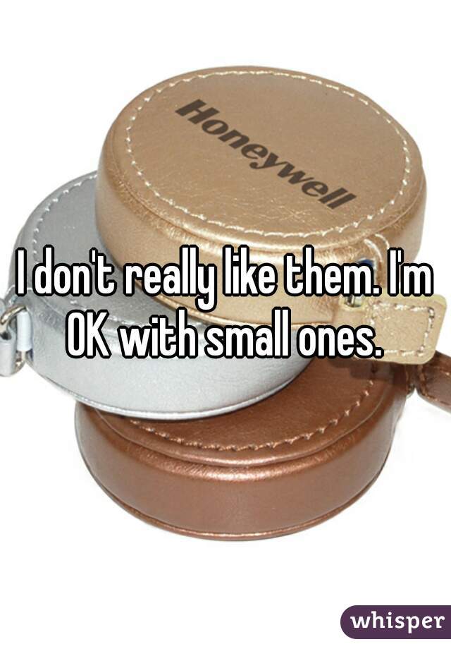 I don't really like them. I'm OK with small ones. 