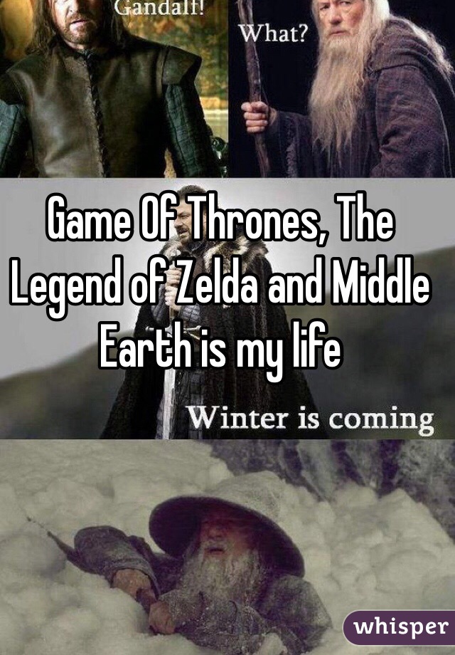 Game Of Thrones, The Legend of Zelda and Middle Earth is my life